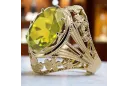 Inel Yellow Peridot Aur galben 8K Vintage bijuterii vrc031x-yp Art Deco Bijuterii rusești, stil URSS